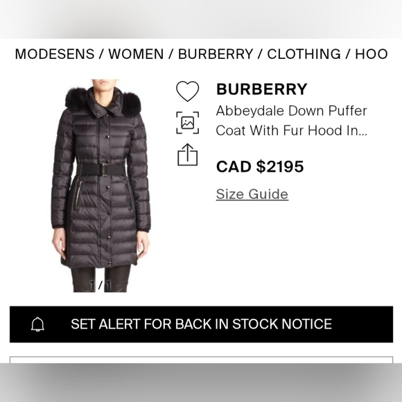 NWT Burberry Abbeydale Winter Jacket Parka Duck Down Blue Fox Fur Hoodie 4 US - Picture 2 of 16